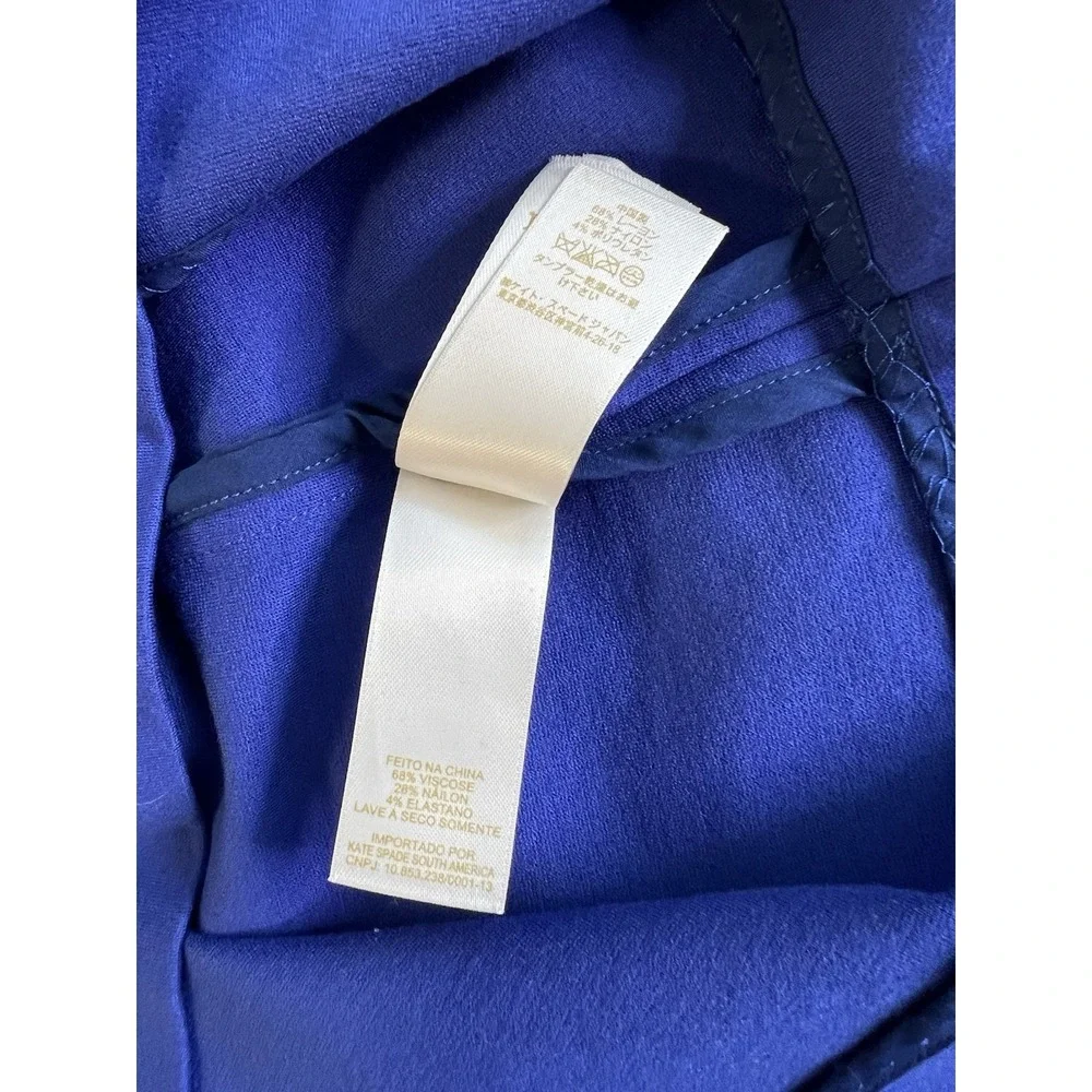 Kate Spade A-Line Mini Dress  Size 4 Royal‎ Blue V-Neck Women's